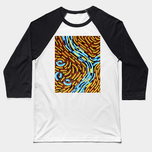 Aboriginal Art - The River Baseball T-Shirt by hogartharts